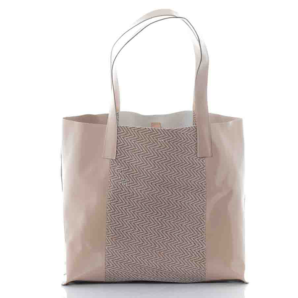 Дамска чанта от естествена италианска кожа модел ESTER beige sq